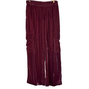 NET Universal Thread velvet wide leg cargo pants elastic waist comfy mid rise